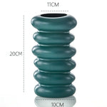Imitation Glaze Porcelain Spiral Vase for Wet & Dry Flower Arrangements - White - Home & Garden > Decor > Vases & Table