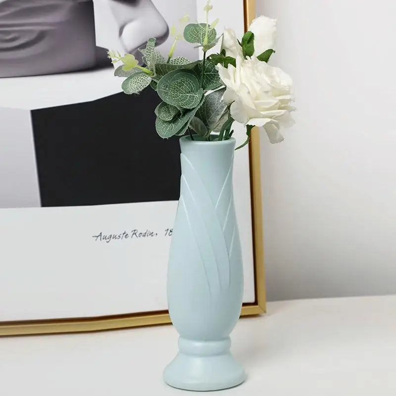 Imitation Porcelain Petal Vase for Drop-proof Home Decor - Green - Home & Garden > Decor > Vases & Table Decor