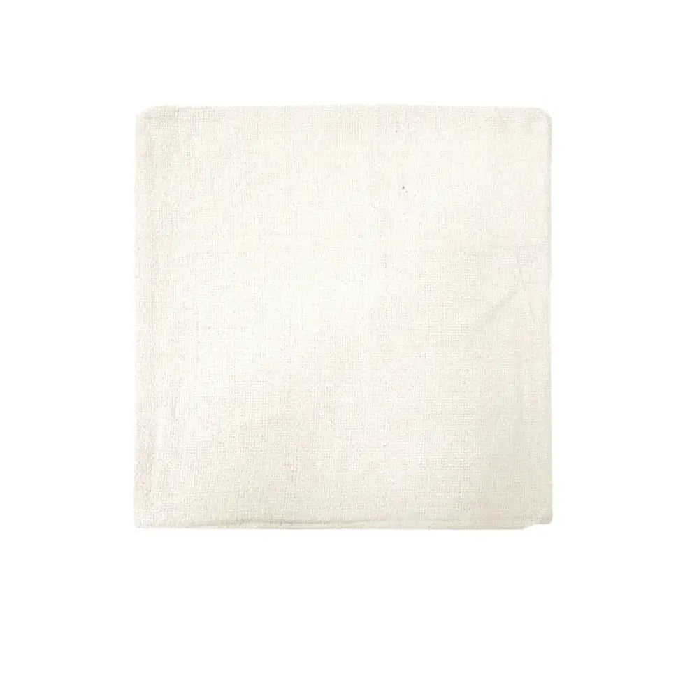 Plain white square napkin beside Impressions Australia Oxford Chenille Cushion Cover in Cream