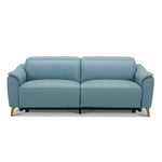Inala 2.5 Seater Genuine Leather Sofa Lounge Electric Powered Recliner Blue - Furniture > Sofas