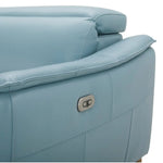 Inala 2.5 Seater Genuine Leather Sofa Lounge Electric Powered Recliner Blue - Furniture > Sofas