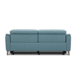 Inala 2.5 Seater Genuine Leather Sofa Lounge Electric Powered Recliner Blue - Furniture > Sofas