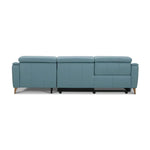 Inala 2 Seater Genuine Leather Sofa Lounge Electric Powered Recliner LHF Chaise Blue - Furniture > Sofas
