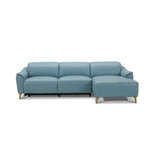 Inala 2 Seater Genuine Leather Sofa Lounge Electric Powered Recliner RHF Chaise Blue - Furniture > Sofas