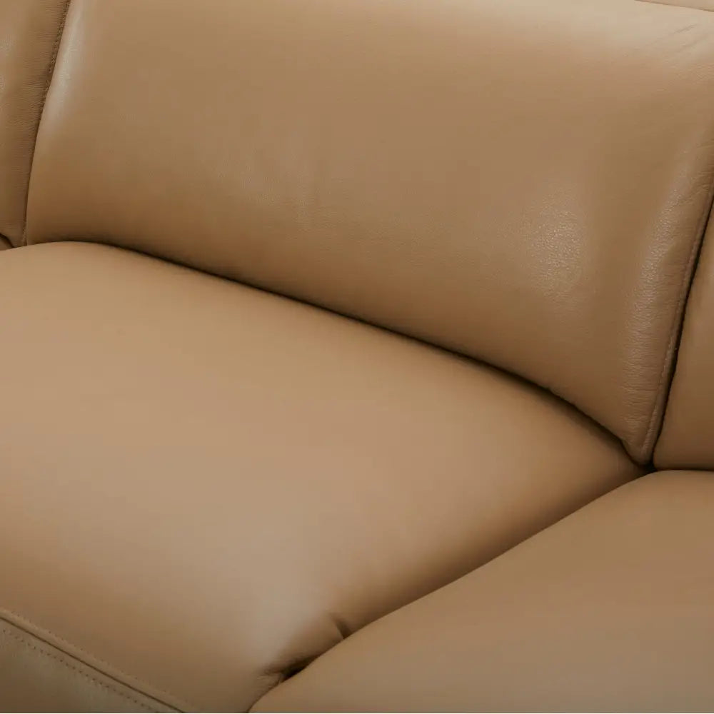Inala 2 Seater Genuine Leather Sofa Lounge Electric Powered Recliner RHF Chaise Latte - Furniture > Sofas