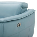 Inala 2 Seater Genuine Leather Sofa Lounge Electric Powered Recliner LHF Chaise Blue - Furniture > Sofas