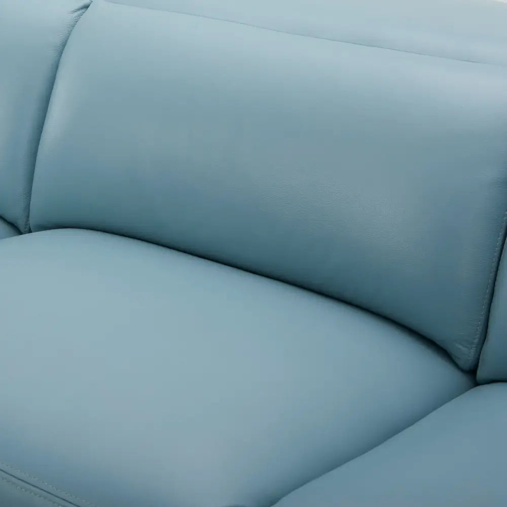Inala 2 Seater Genuine Leather Sofa Lounge Electric Powered Recliner LHF Chaise Blue - Furniture > Sofas