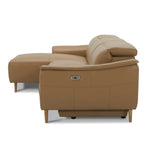 Inala 2 Seater Genuine Leather Sofa Lounge Electric Powered Recliner LHF Chaise Latte - Furniture > Sofas