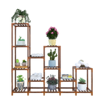 Indoor Outdoor Garden Plant Stand Planter Flower Pot Shelf Wooden Shelving - 12 Shelves - Furniture > Office