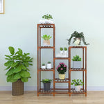 Indoor Outdoor Garden Plant Stand Planter Flower Pot Shelf Wooden Shelving - 9 Shelves - Furniture > Office