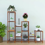 Indoor Outdoor Garden Plant Stand Planter Flower Pot Shelf Wooden Shelving - 12 Shelves - Furniture > Office