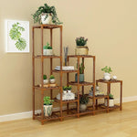 Indoor Outdoor Garden Plant Stand Planter Flower Pot Shelf Wooden Shelving - 12 Shelves - Furniture > Office