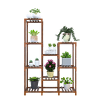 Indoor Outdoor Garden Plant Stand Planter Flower Pot Shelf Wooden Shelving - 9 Shelves - Furniture > Office