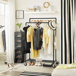 Industrial Pipe Clothes Rack Wheels 110Kg load - Home & Garden > Storage