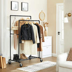 Industrial Pipe Clothes Rack Wheels 110Kg load - Home & Garden > Storage