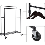 Industrial Pipe Clothes Rack Wheels 110Kg load - Home & Garden > Storage