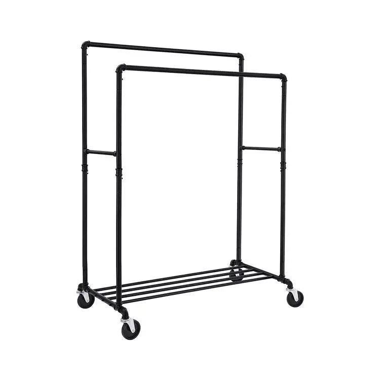 Industrial Pipe Clothes Rack Wheels 110Kg load - Home & Garden > Storage