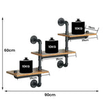 Industrial Pipe Shelving Pipe Shelves Wall Mounted Decor Floating Shelves Retro Rustic Shelf for Bar Kitchen Living