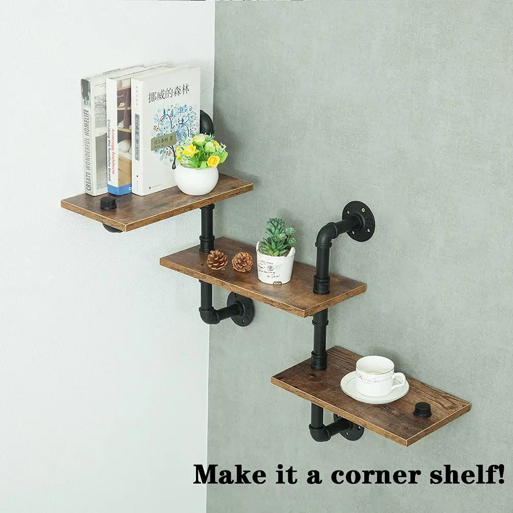 Industrial Pipe Shelving Pipe Shelves Wall Mounted Decor Floating Shelves Retro Rustic Shelf for Bar Kitchen Living