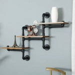 Industrial Pipe Shelving Pipe Shelves Wall Mounted Decor Floating Shelves Retro Rustic Shelf for Bar Kitchen Living