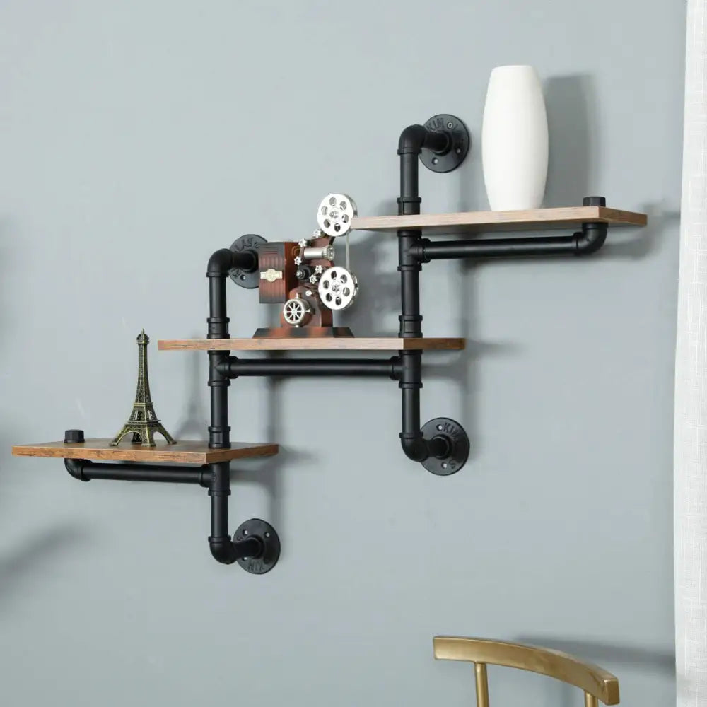 Industrial Pipe Shelving Pipe Shelves Wall Mounted Decor Floating Shelves Retro Rustic Shelf for Bar Kitchen Living