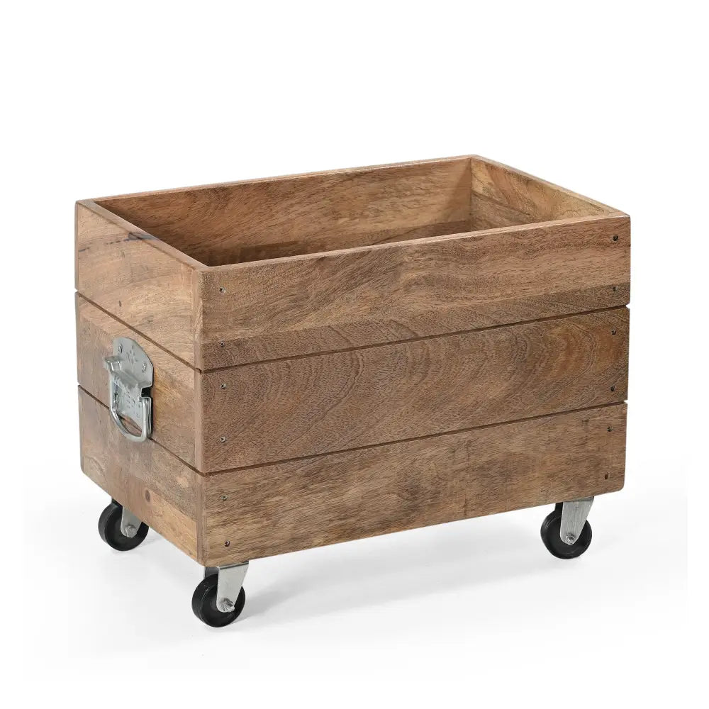 INDUSTRIAL RECYCLE BASKET ON CAST IRON WHEELS - Home & Garden > Decor > Vases & Table Decor