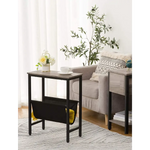 Industrial Side Table with Magazine Holder Sling and Metal Structure (Grey) - Furniture > Living Room