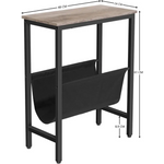 Industrial Side Table with Magazine Holder Sling and Metal Structure (Grey) - Furniture > Living Room