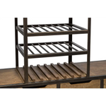 Industrial Style Wooden Bar Cart Drinks Trolley Station with Wine Bottle Rack - Furniture > Living Room