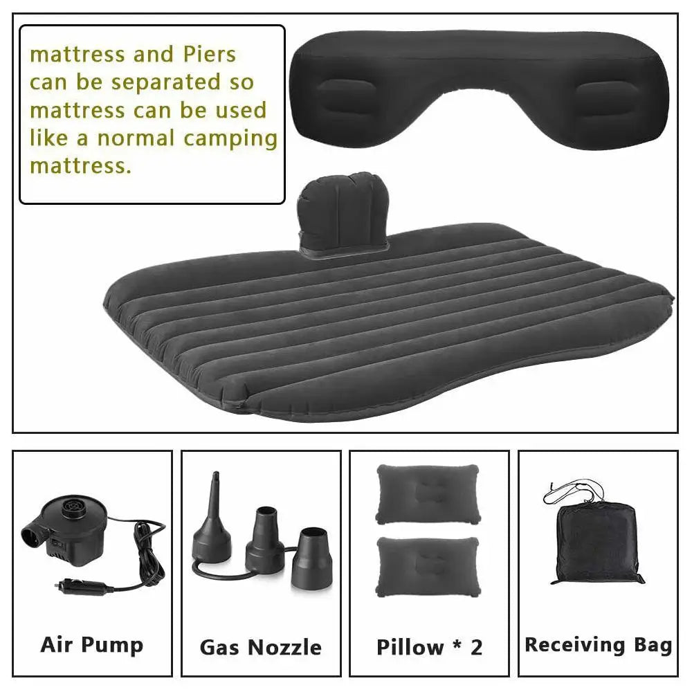 Inflatable Car Back Seat Mattress Portable Camping Travel Air Bed - Home & Garden > Inflatable Mattress