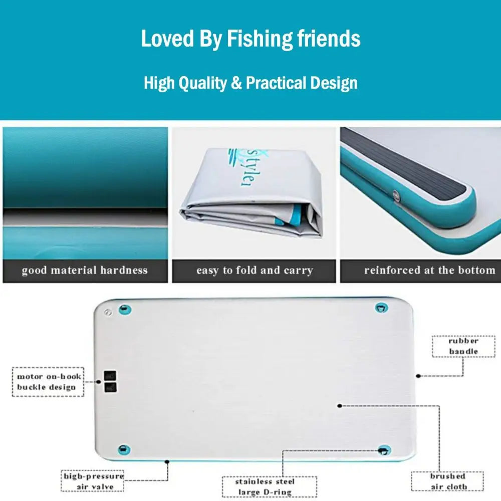 Inflatable Floating Fishing Dock Platform For Adults And Children - Standard Version - Home & Garden > Pool &
