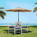 Instahut 2.7m Outdoor Umbrella Pole Stand Garden Sun Beige - Home & Garden > Shading > Umbrellas & Sunshades