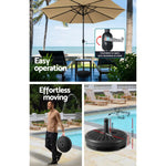 Instahut 2.7m Outdoor Umbrella w/Base Pole Stand Garden Sun Beige - Home & Garden > Shading > Umbrellas & Sunshades
