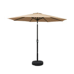 Instahut 2.7m Outdoor Umbrella w/Base Pole Stand Garden Sun Beige - Home & Garden > Shading > Umbrellas & Sunshades