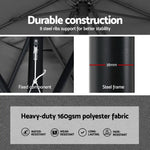 Instahut 2.7m Outdoor Umbrella w/Base Pole Stand Garden Sun Charcoal - Home & Garden > Shading > Umbrellas & Sunshades