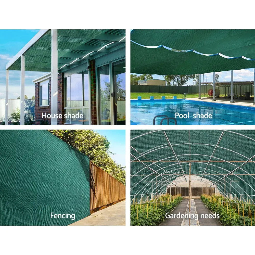 Instahut 30% Shade Cloth 1.83x20m Shadecloth Wide Heavy Duty Green - Home & Garden > Shading