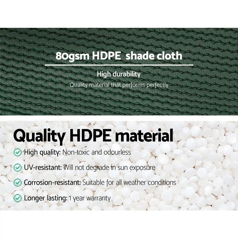 Instahut 30% Shade Cloth 1.83x20m Shadecloth Wide Heavy Duty Green - Home & Garden > Shading