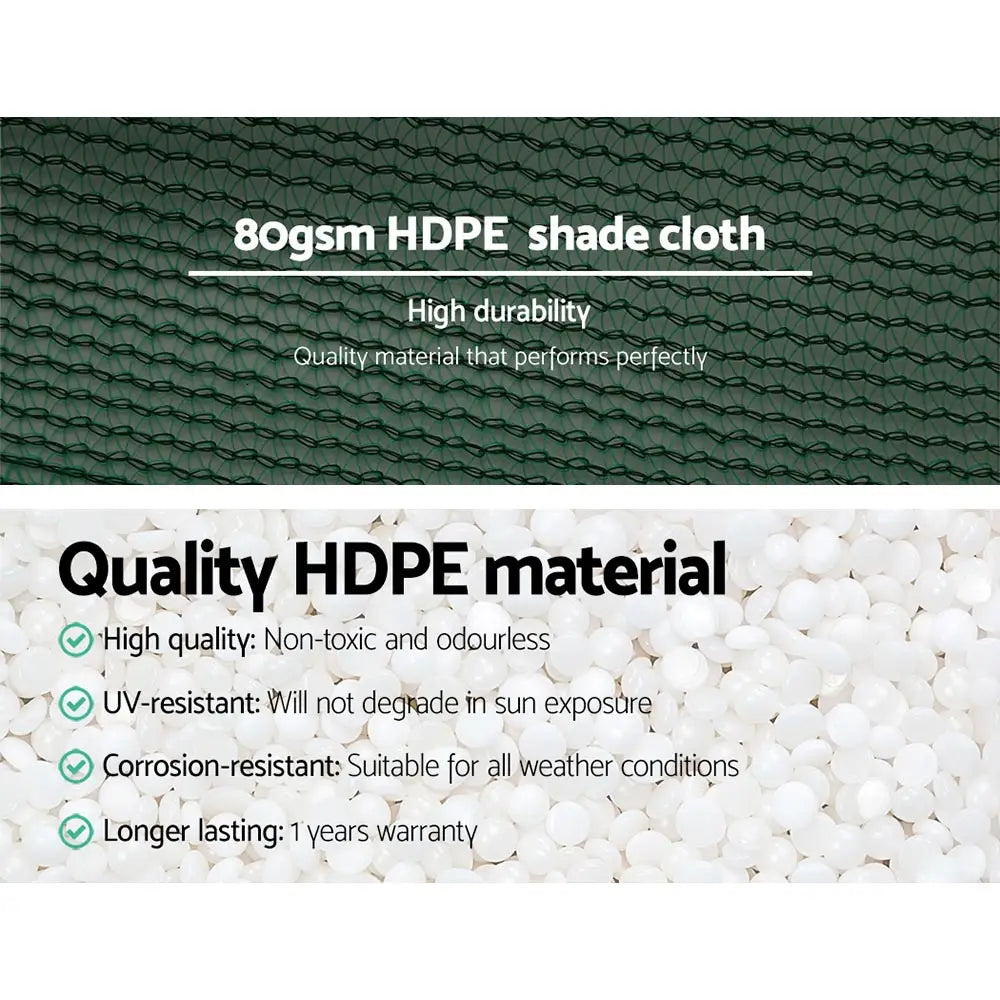 Instahut 30% Shade Cloth 1.83x30m Shadecloth Wide Heavy Duty Green - Home & Garden > Shading