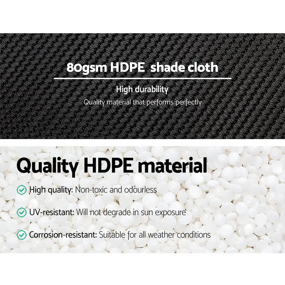 Instahut 30% Shade Cloth 3.66x30m Shadecloth Wide Heavy Duty Black - Home & Garden > Shading