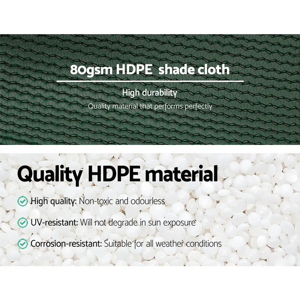 Instahut 30% Shade Cloth 3.66x30m Shadecloth Wide Heavy Duty Green - Home & Garden > Shading