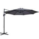 Instahut 3m Outdoor Umbrella Cantilever 360 Degree Tilt Beach Roma Charcoal - Furniture > Outdoor > Outdoor Sofas &