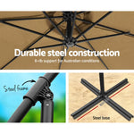 Instahut 3m Outdoor Umbrella Cantilever Beach Garden Patio Beige - Home & Garden > Shading > Umbrellas & Sunshades
