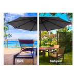 Instahut 3m Outdoor Umbrella Cantilever Beach Garden Patio Charcoal - Furniture > Outdoor > Outdoor Sofas & Lounge Sets