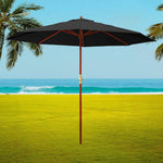 Instahut 3m Outdoor Umbrella Pole Umbrellas Beach Garden Sun Stand Patio Black - Furniture > Outdoor