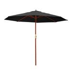 Instahut 3m Outdoor Umbrella Pole Umbrellas Beach Garden Sun Stand Patio Black - Furniture > Outdoor