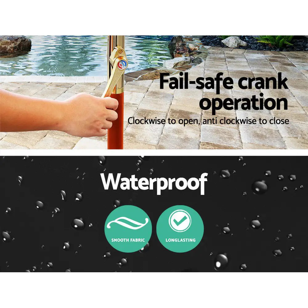 Instahut 3m Outdoor Umbrella Pole Umbrellas Beach Garden Sun Stand Patio Black - Furniture > Outdoor