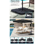 Instahut 3m Outdoor Umbrella w/Base Cantilever Beach Roma 360 Degree Tilt Charcoal - Home & Garden > Shading >