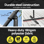 Instahut 3m Outdoor Umbrella w/Base Cantilever Garden Beach Patio Black - Home & Garden > Shading > Umbrellas &