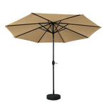Instahut 3m Outdoor Umbrella w/Base Pole Tilt Beach Garden Patio Beige - Home & Garden > Shading > Umbrellas & Sunshades
