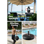 Instahut 3m Outdoor Umbrella w/Base Pole Tilt Beach Garden Patio Beige - Home & Garden > Shading > Umbrellas & Sunshades